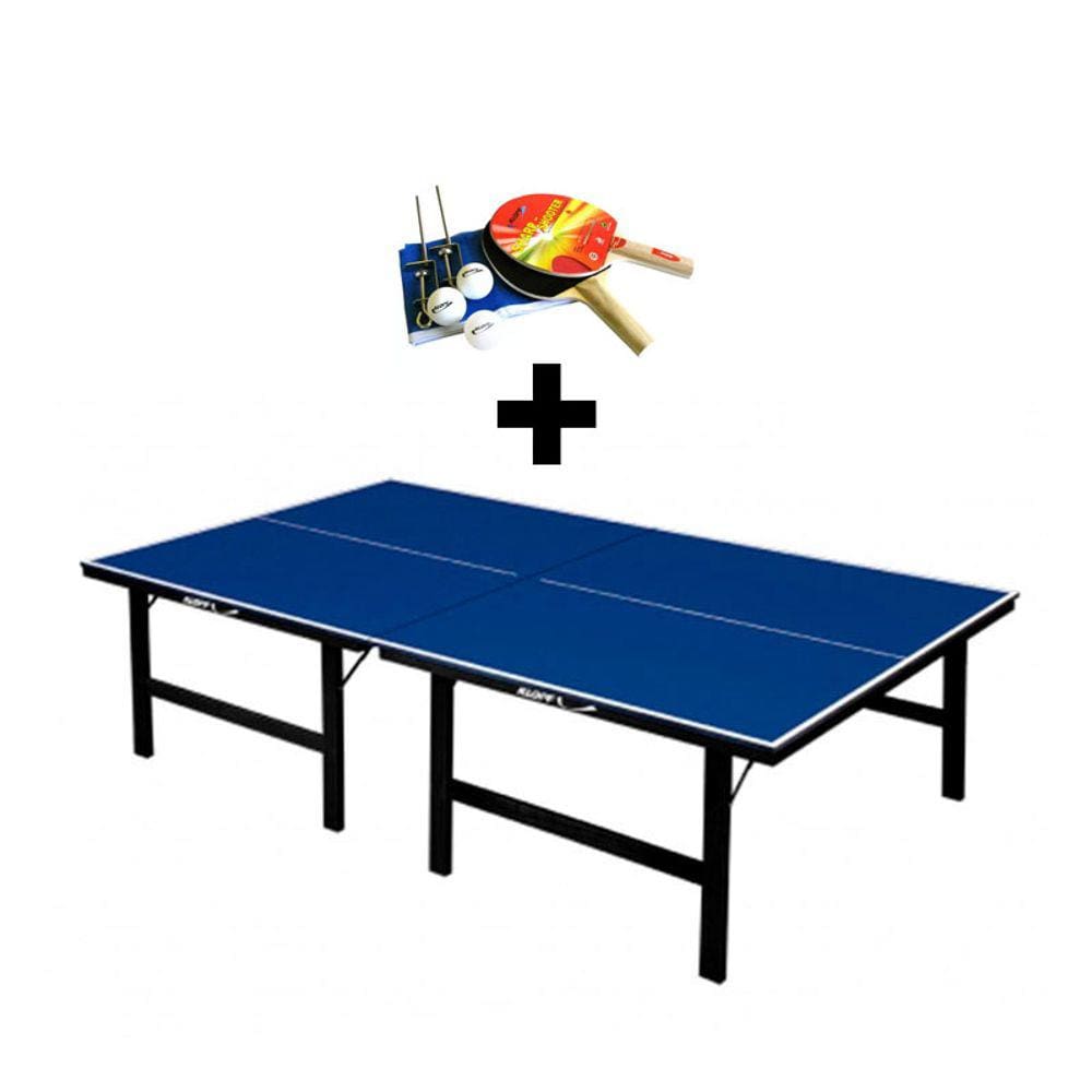 MESA DE PING PONG MDP 15mm 1001 KLOPF + KIT Suporte, Rede, Bolinhas 5030