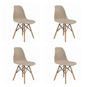 Conjunto 4 Cadeiras Eiffel PP Base Madeira Desmontada Rivatti Nude