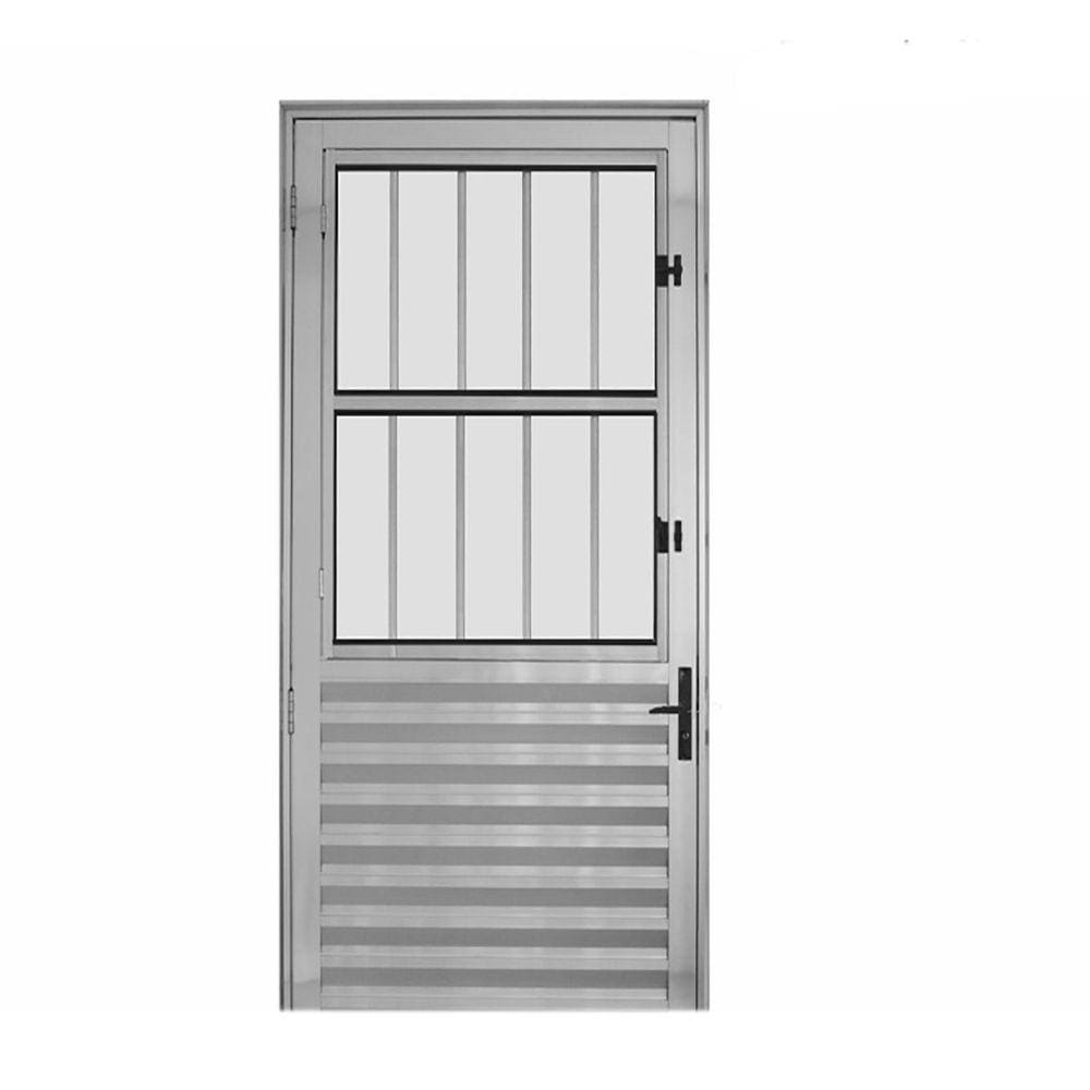Porta de Alumínio Postigo 210x80cm Lado Direito Hale Esquadrias Brilhante