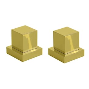 Kit 2 Acabamentos Registro Quadrado 1/2 Ou 3/4 Metal Dourado