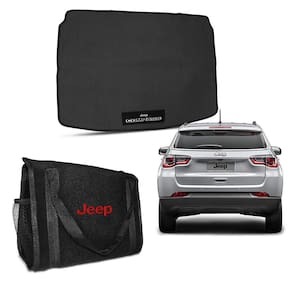 Tapete Porta Malas Jeep Compass 2017 a 2023 Borracha + Bolsa Organizadora para Ferramentas