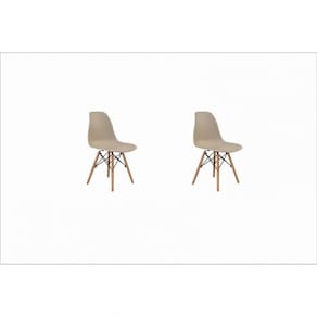 Conjunto 2 Cadeiras Eiffel PP Base Madeira Rivatti Nude
