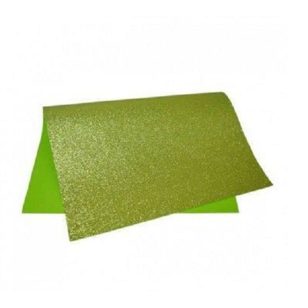 EVA Glitter Verde 40x48cm – Pct 5 pçs - EVAMAX