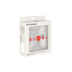 Kit Proteção Pessoal Coza Máscara e Porta Álcool em Gel Natural