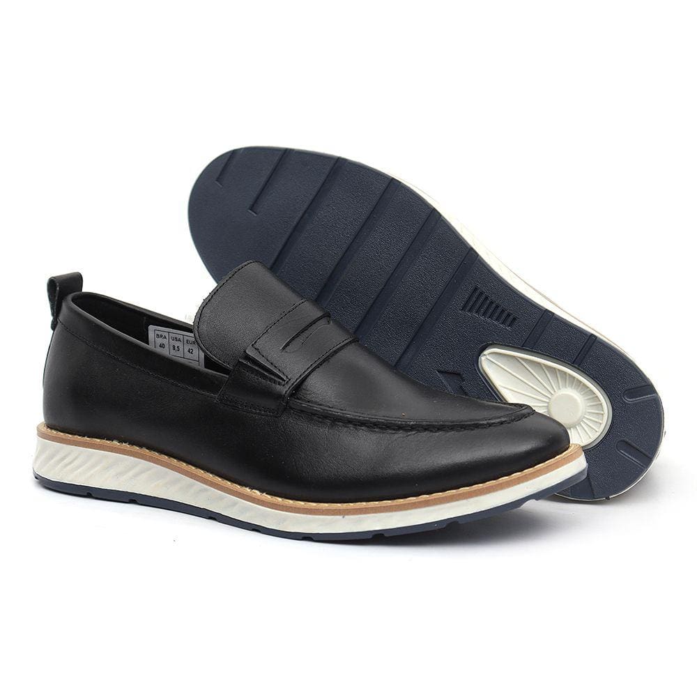 Sapato de Couro Casual Masculino Loafer Elegante Social Monk