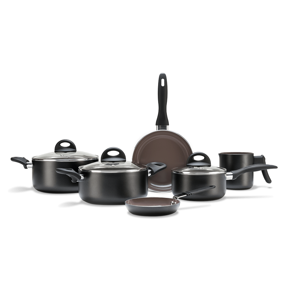 Jogo De Panelas Ceramic Life Brinox Smart Plus 6 Peças Preto