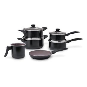 Jogo De Panelas Brinox Tulip Antiaderente 6 Peças Preto