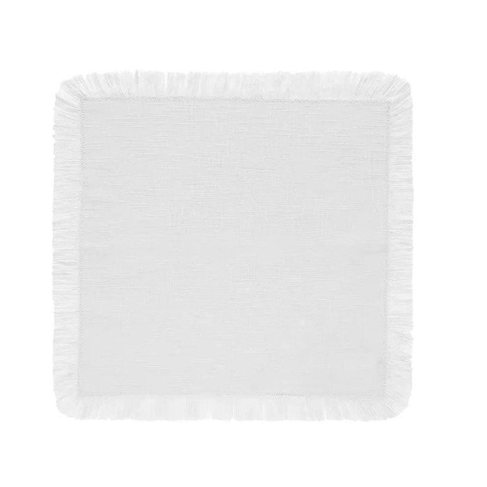 Kit com 06 Guardanapos Franja Coloratta Branco 303039 - Copa & Cia
