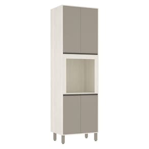 Paneleiro de Cozinha 70 cm com Nicho Microondas 4 Portas 4 Prateleiras Linea Luciane Móveis