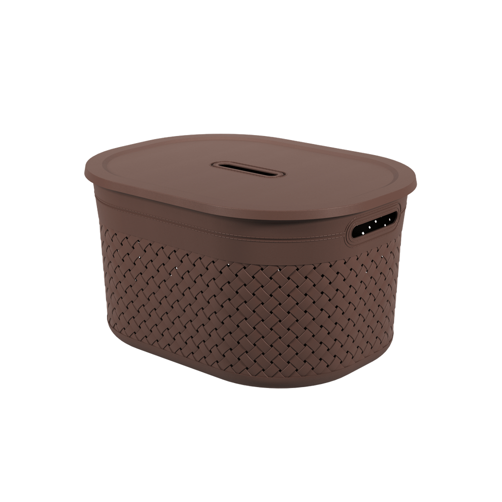 Cesta Organizadora Com Tampa Coza Craft 40 x 30,5 x 22,2 cm Marrom