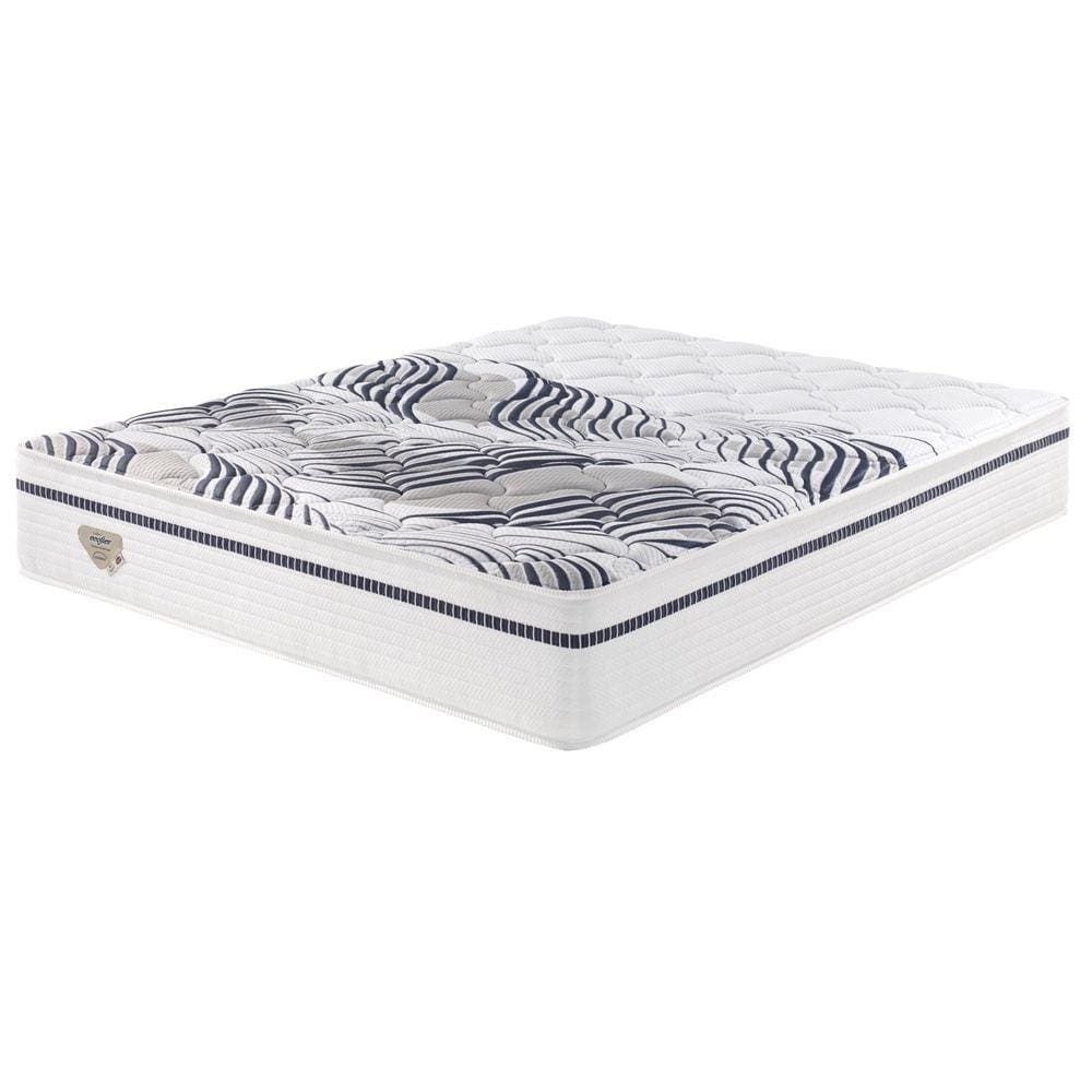 Colchão Queen Molas Multi Support Miracoil 158x198x31cm Essence Ecoflex  Branco/Azul marinho
