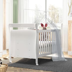 Berço Mini Cama 100% MDF com Colchão Slim Tigus Baby Branco