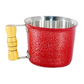 Canecão de Alumínio Fundido Craqueado Cabo Madeira 2 Vermelho Litros