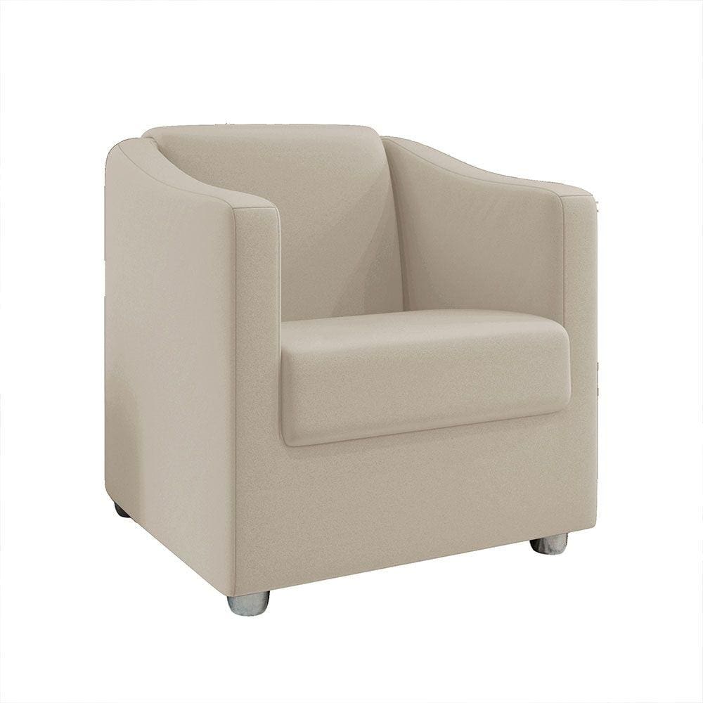 Poltrona Decorativa Ana Suede Pés Cromado - Pallazio