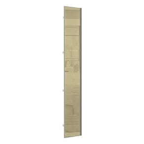 Porta para Roupeiro Closet Canto Diagonal 40cm Puxador Perfil Champagne com Vidro Luciane Móveis