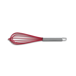 Batedor Manual Fouet Brinox Fio Silicone 30 cm Vermelho