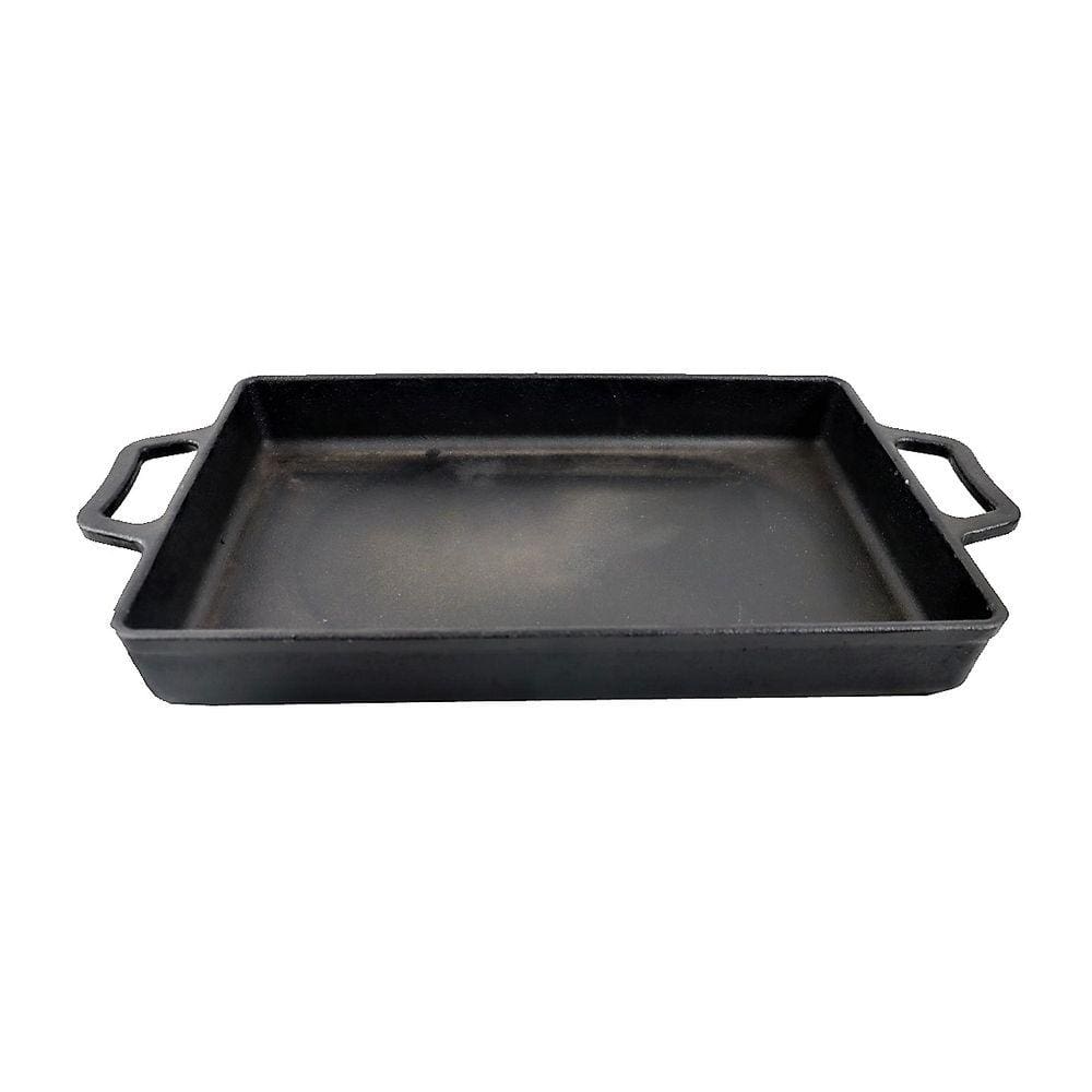 Assadeira Ferro Fundido Lisa Retangular Alça Ferro 40X26Cm