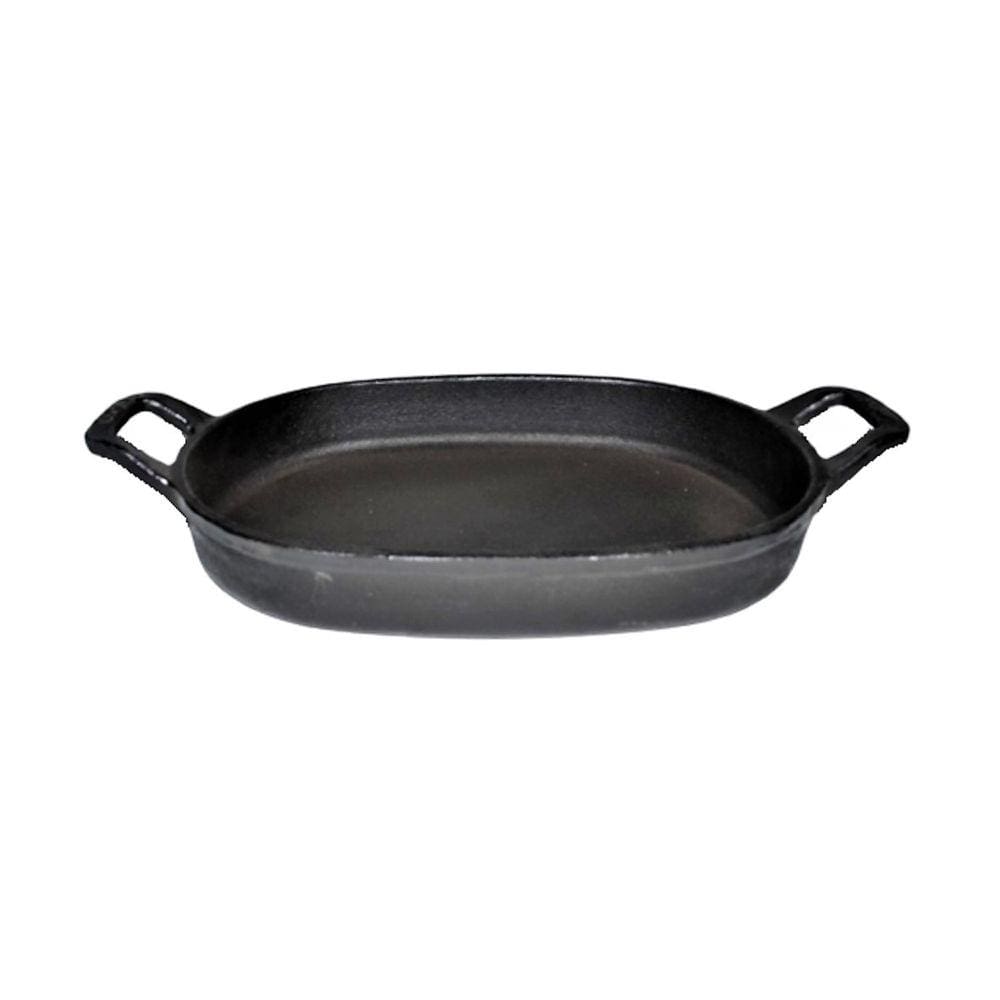 Assadeira Ferro Fundido Lisa Oval Alça Ferro St 35X24Cm