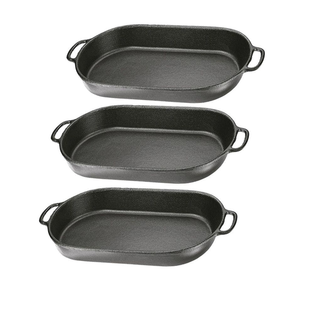Kit 3 Assadeiras Beira Alta Ferro Fundido 46cm,24cm e 7cm