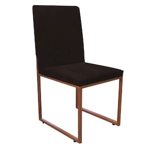 Cadeira Para Sala De Jantar Stan Ferro Bronze Corino Marrom
