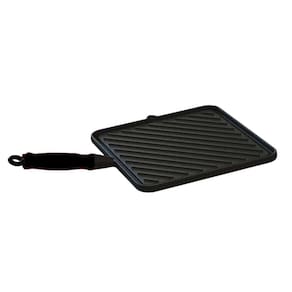 Bifeteira Chapa Quadrada Estriada Ferro Preto 26x26 Cm