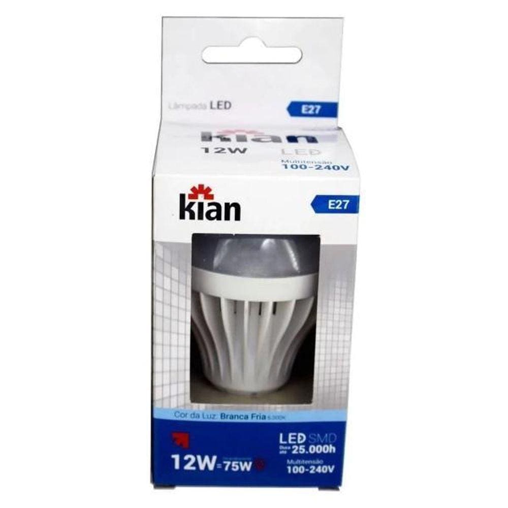 Lampada Led Bulbo Economic 12W 6K E-27 Bivolt Kian