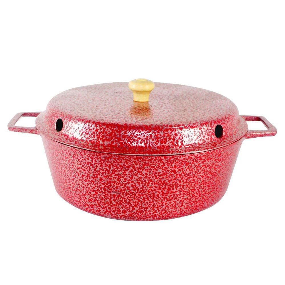 Forma para Bolo Craqueada com Cone Alumínio Fundido Vermelho 28cm