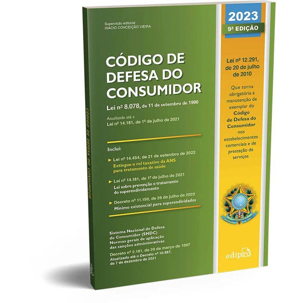 Codigo De Defesa Do Consumidor 2023: Atualizada Ate Dou De 5 De Outubro De