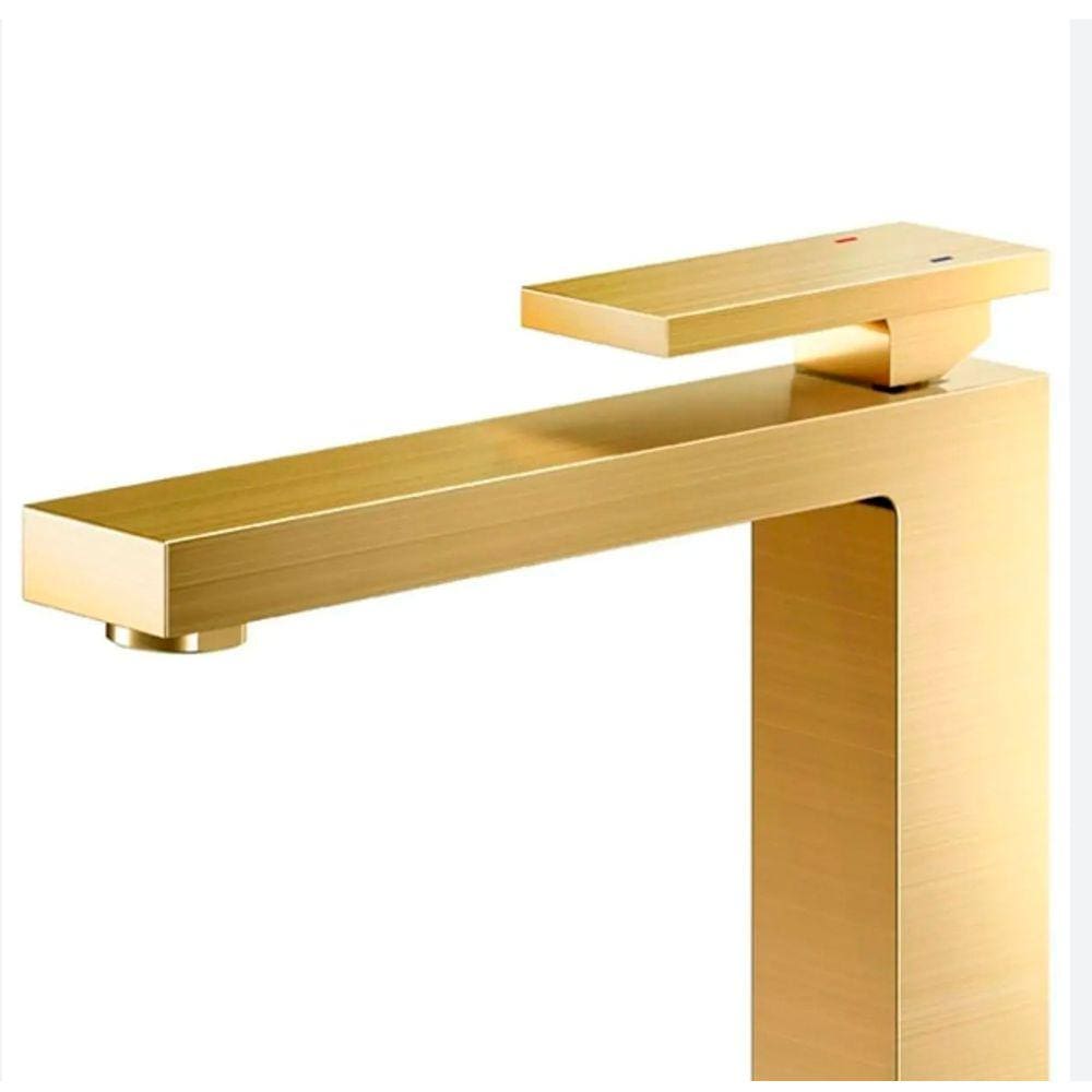 Misturador Lavatorio Mesa Ba New Edge Ouro Polido