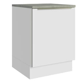 Balcão 60Cm 1PTA Branco/Branco Veludo Lux Madesa Branco