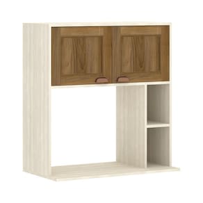Armário Aéreo de Cozinha 80cm 2 Portas 4 Prateleiras e Nicho Microondas Sofia Luciane Móveis