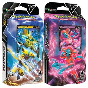 Pokemon Box Coleção de Batalha Vmax e V-Astro Deoxys ou Zeraora