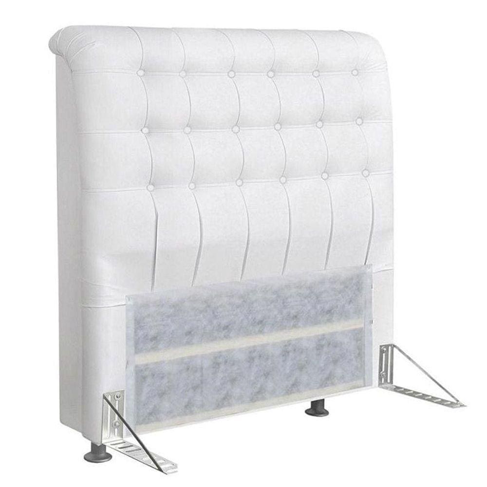 Cabeceira Casal Queen 160cm Ana Para Cama Box Napa Branco - DS Estofados