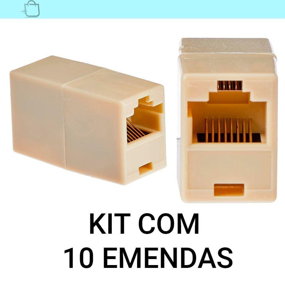 Amplie sua rede - Kit 10 Conectores RJ45 Fêmea