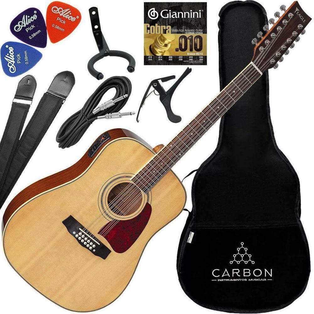 Kit Violão Eletroacústico Folk 12 Cordas Eagle Ch888E12
