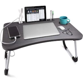 Mesa Notebook Dobrável E Portátil Para Cama E Sofá Cor Preto