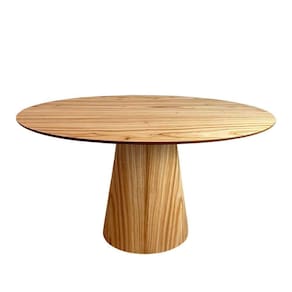 Mesa De Jantar Cone Oval 120X80 Tampo Cinamomo Base Marrom