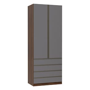 Guarda Roupa Solteiro 2 Portas 4 Gavetas 90 cm Prime Luciane Móveis