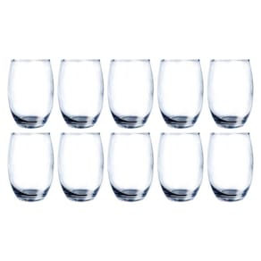 Conjunto 10 Copos Vidro Bellagio 450ml Grande Transparente