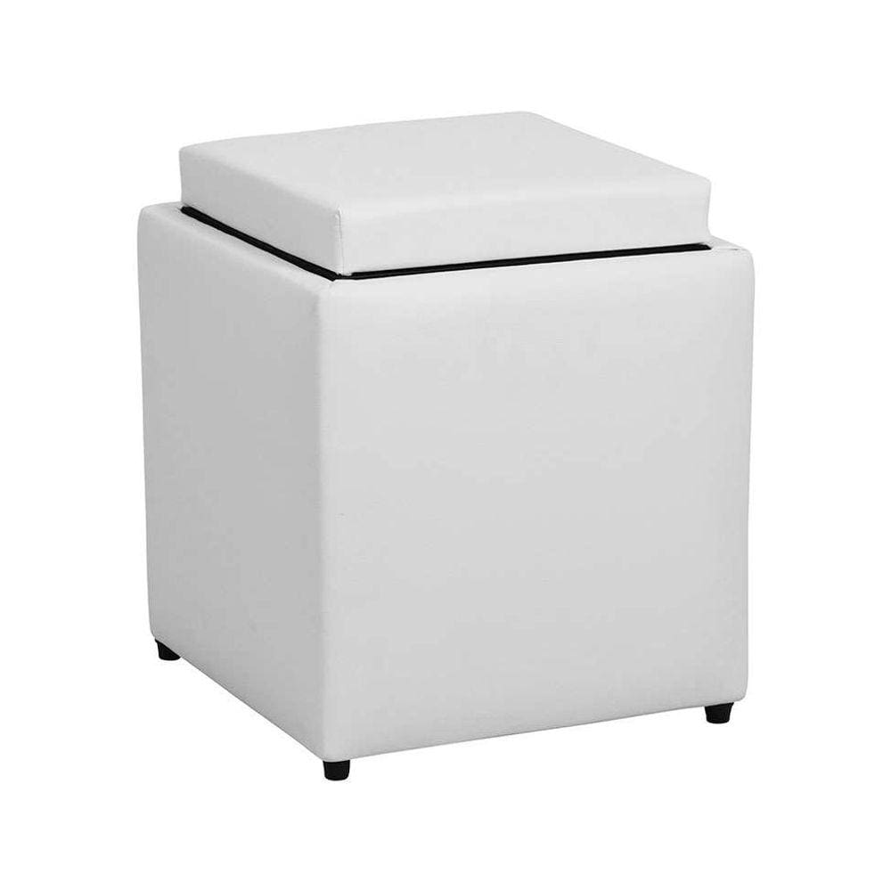 puff com baú tray branco