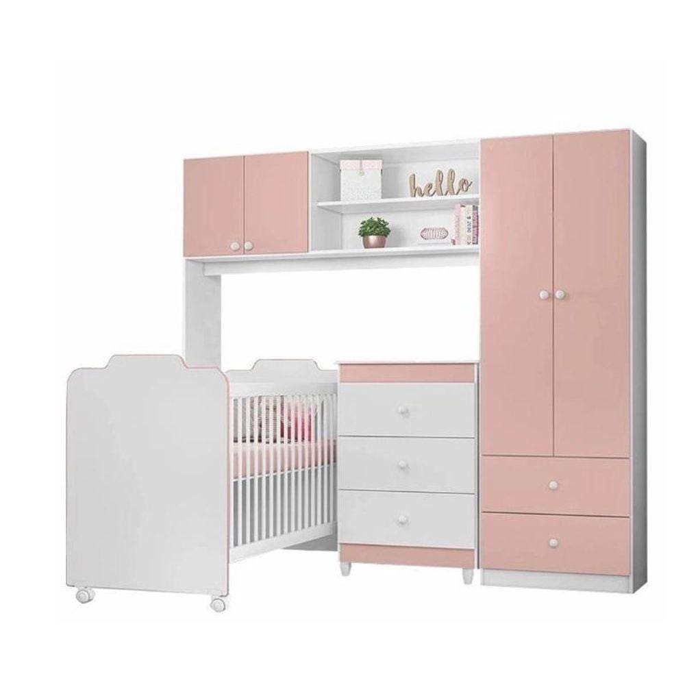 Quarto Infantil Sofhia Branco/Rosa - Peternella