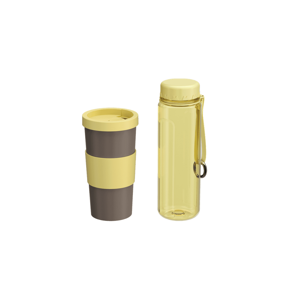 Kit Sempre Hidratado Coza Copo e Squeeze Amarelo