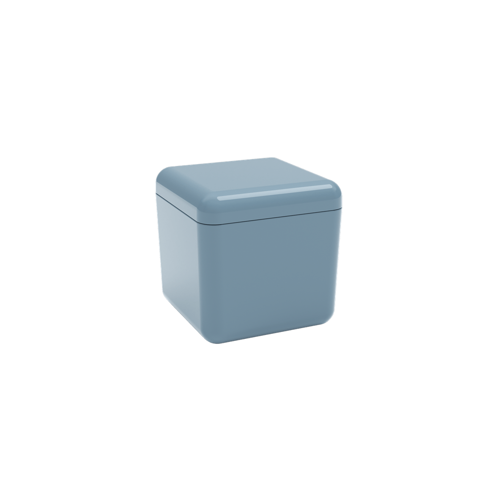 Porta Algodão Cotonetes Coza Cube 8,5 x 8,5 x 8,5 cm Azul Fog