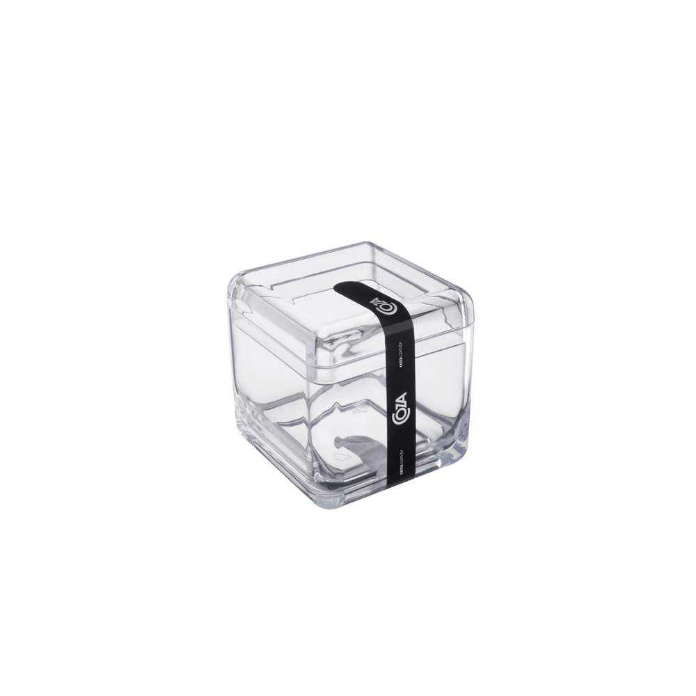 Porta Algodão Cotonetes Coza Cube 8,5 x 8,5 x 8,5 cm Cristal