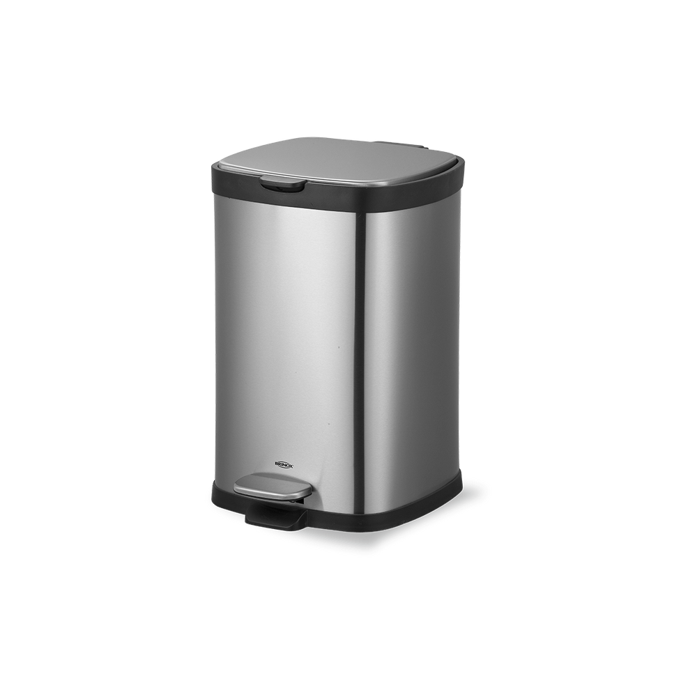 Lixeira Com Pedal Brinox Frame 12 Litros Aço Inox