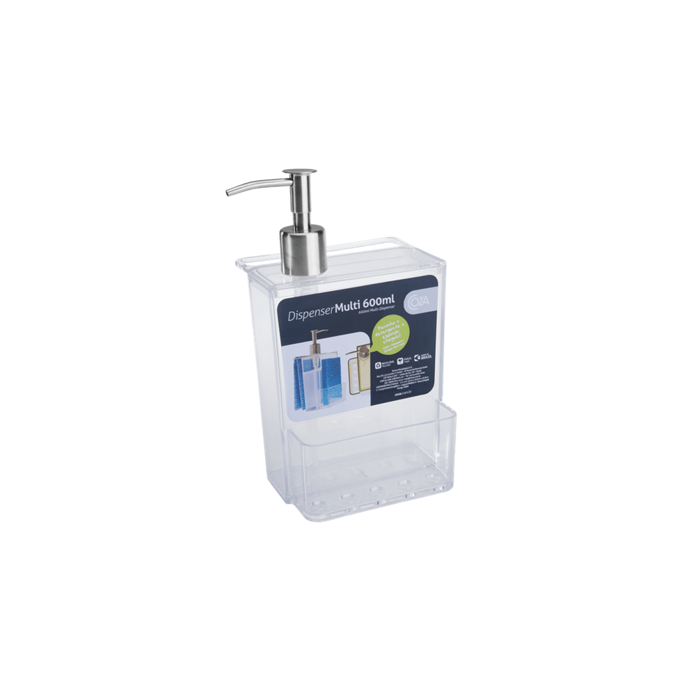 Dispenser Multi Coza Glass 12 x 10,6 x 20,8 cm 600 ml Cristal