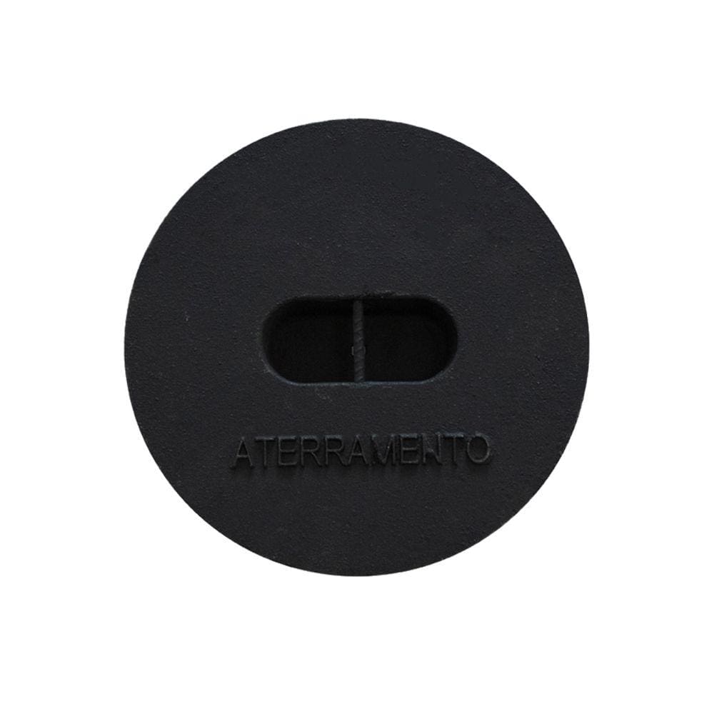 Tampa Tampão de Chão Aterramento Liso de Ferro Fundido 30cm