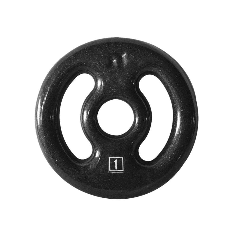 Anilha Ferro Fundido Emborrachada Fitness Academia 1,0 Kg