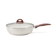 Wok Com Tampa E Fundo De Indução Ceramic Life Brinox Granada Ø 28 cm Vanilla