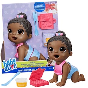 Baby Alive Boneca Loira Hora Da Papinha Negra 20cm Hasbro